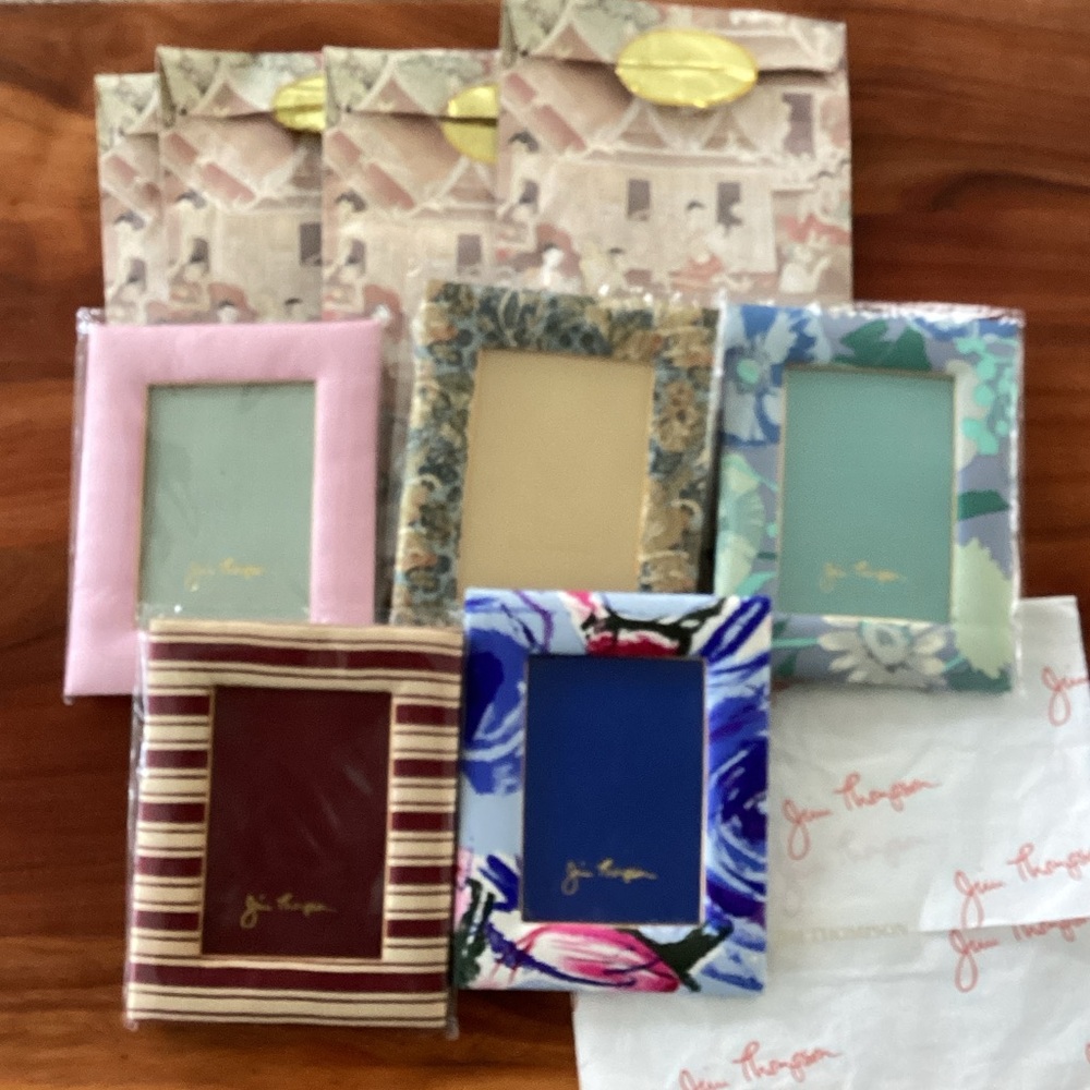 Vintage Silk Jim Thompson picture frames.